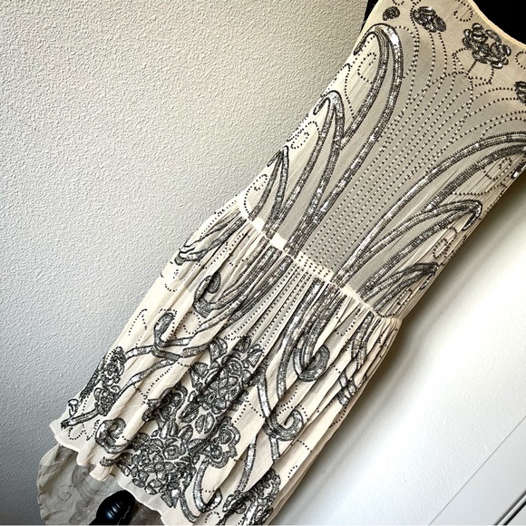 RARE • Free People X Haute Hippie Spin Me Right Round Sequin Sheer Dress • - Picture 5 of 11